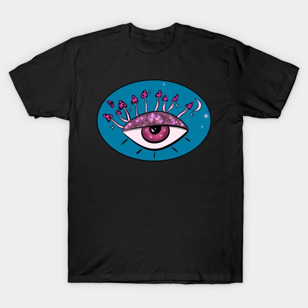 Eye with mushroom eyelashes T-Shirt by hgrasel